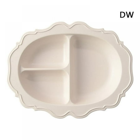 

EleaEleanor High Grade Bamboo Fiber Baby Gridded Dinner Plate Baby Eating Bowl Children s Tableware Suit