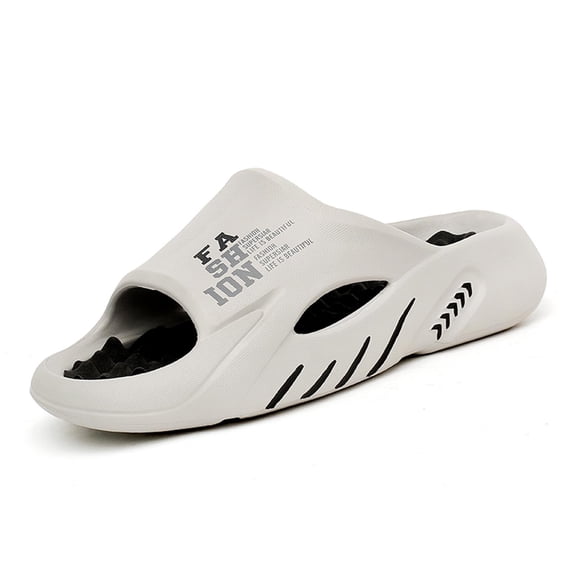Bibifish Mens Slide Sandals Massage Insole Breathable Open Toe Slippers Casual Outdoor Beach Comfort Shoes
