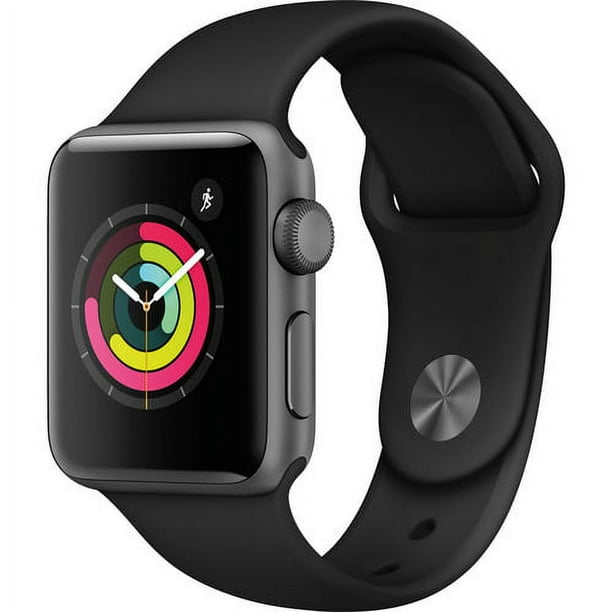 Apple Watch Series 3 38mm (GPS Only, Space Gray + Black Band) with 