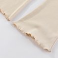 thumbnail image 5 of Karoyedx Girls Cotton Pants Baby Girls Sweatpants Wide Leg Casual Bottoms Toddler Drawstring Elastic Waist Pants with Pockets Beige Size,5-6 Years, 5 of 7
