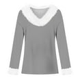 thumbnail image 4 of NMMUED Womens Christmas Shirts Christmas Blouses for Women Tunic Tops for Women Loose Fit Dressy Women's Christmas Shirts Blouses for Women Dressy Casual Christmas T Shirts Light Gray 3XL, 4 of 5