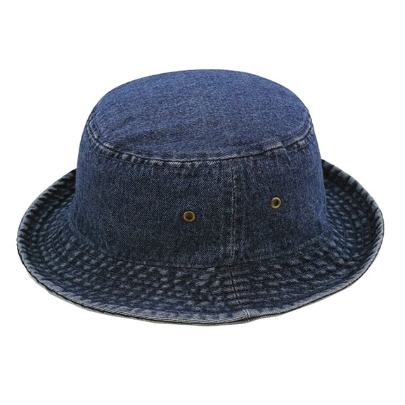 Bucket Hats Harpily Unisex Washed Cotton Denim Classic Breathable Fisherman Cap with Ventilation Eyelets for Casual Activities
