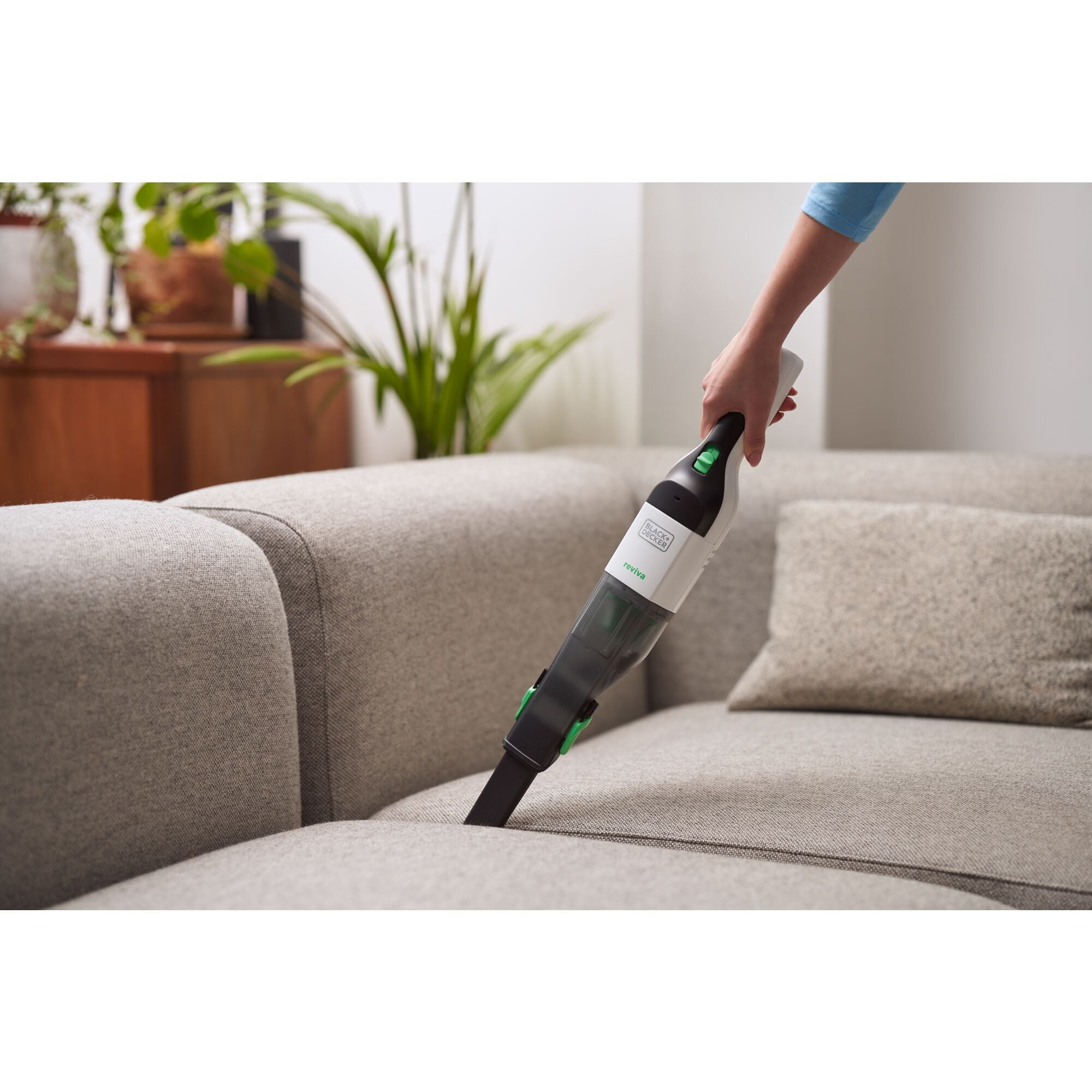 BLACK+DECKER Reviva 8V MAX* Cordless Hand Vacuum with Charger, Filter and Brush Crevice Tool, (REVHV8J40)