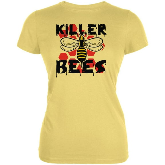Killer Bees Honey Bee Juniors Soft T Shirt Yellow LG