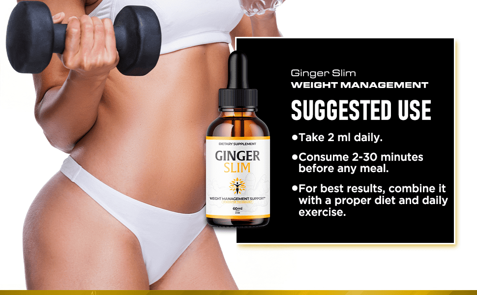 Ginger Slim Drops Advanced Formula Liquid Supplement All Natural Vitamin Tincture 180ML