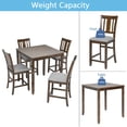 thumbnail image 6 of GZXS 5-Piece Dining Room Set, 34.5" Square Table and 4 Slat-Back Padded Chairs with Footrest for Home Kitchen Furniture, Dinettes, Walnut, 6 of 9