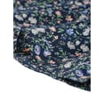 thumbnail image 6 of INSPIRE CHIC Women's Floral Dress Chiffon Ruffle Trim Tie Waist Elegant Mid-Thigh Dresses L Dark Blue, 6 of 6