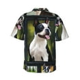 thumbnail image 3 of Cute Boston Terrier Dog Hawaiian Shirts For Men, Summer Short-Sleeve Relaxed-Fit Button-Down Shirts Small, 3 of 9