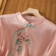 thumbnail image 5 of Drses Womens Summer Tops Women's Embroidered Cotton And Linen Standing Collar Slanted Collar Button 3/4 Sleeved Top Tops for Women Trendy, 5 of 8