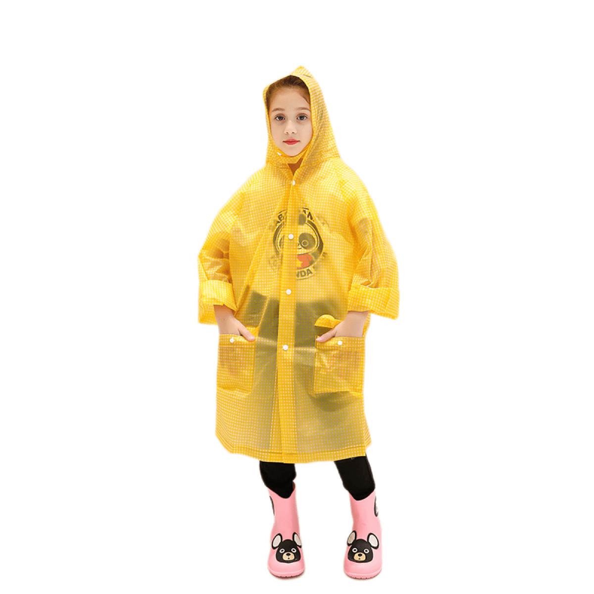 Raincoat for Kids,EVA Kids Rain Coat Reusable Rain Poncho Jacket for