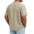 thumbnail image 6 of Homeyce Short Sleeve Polo Shirts for Men Shirts Button Down Denim Shirt Vintage Western Washed Distressed Top,Brown 2XL, 6 of 6