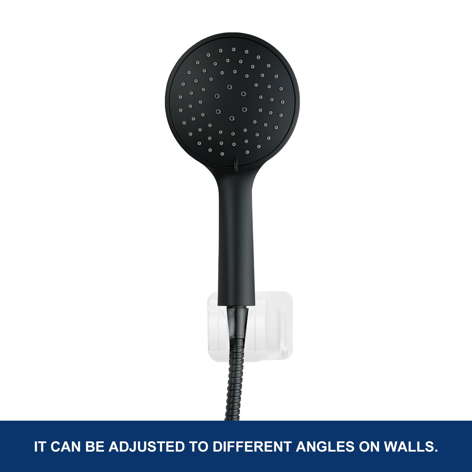 Unique Bargains Handheld Shower Head Holder with Hanger Hook White 1Pcs