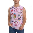 thumbnail image 2 of Lsque Christmas Unicorns Print Men's Cotton Blend Sleeveless Muscle Shirts (S-3XL)- Moisture Wicking, Odor Protection, UPF 30+,Small, 2 of 8