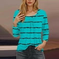 thumbnail image 2 of Summer Shirts For Women 2025 Sevevn Women's Fashion 3/4 Sleeved Blouse Printed T-Shirt Casual Top Womens Tops, 2 of 5