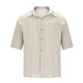 thumbnail image 1 of pstuiky Camisa de manga corta para hombre, Camiseta deportiva informal de cuello redondo y color liso para hombre, lavada y desgastada ropa de hombre xl, 1 of 8