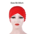 thumbnail image 5 of Porfeet Women's Beads Elastic Turban Hat Cancer Chemo Cap Hijab Head Wrap, 5 of 7