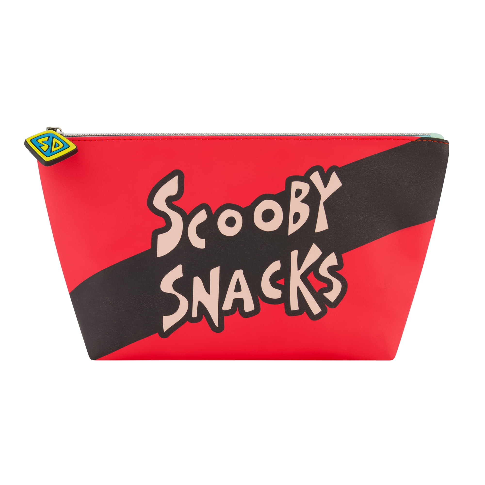 Scooby Doo Travel Makeup Bag, Trapezoid Cosmetic Organizer Pouch for Women, Red