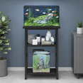 thumbnail image 3 of 5-10 Gallon Aquarium Stand 3 Tier Fish Tank With Stormetal Frame Reptile Turtle For Home Office 20.47" X 11.02" 30.52" Black, 3 of 7