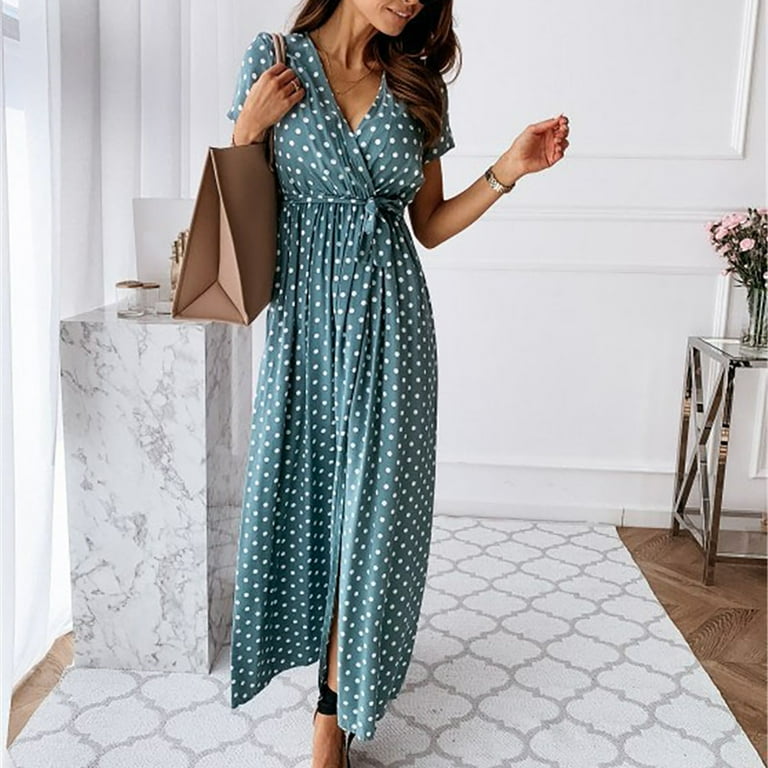Juebong Clothing Women's Casual Loose Pocket Long Dress Bohemian V-neck Print Party Sundress Sleeveless Split Maxi Dresses - Walmart.com Juebong Clothing Women's Casual Loose Pocket Long Dress Bohemian V-neck Print Party Sundress Sleeveless Split Maxi Dresses - Walmart.com