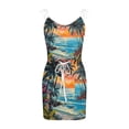 thumbnail image 3 of TQWQT Hawaiianan Beach Dresses for Women Casual Beach Tropical Print Sundress V-Neck Sleeveless Boho Dress with Pockets Orange XXL, 3 of 5