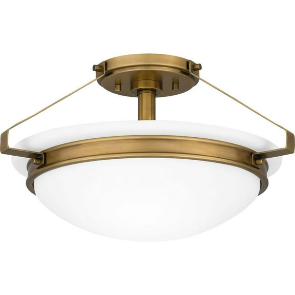 Quoizel Semi-Flush Mount 2-Light Semi-Flush Mount in Weathered Brass