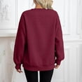 thumbnail image 4 of ManxiVoo Women's Crewneck Sweatshirt Long Sleeve Loose Fit Casual Pullover Top Spring Fall Essentials S Size Wine, 4 of 6
