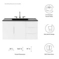thumbnail image 4 of Sink Vanity Cabinet, Black White, Ceramic, Melamine, Modern Contemporary, Hotel Bedroom Bathroom Master Suite Guest, 4 of 9
