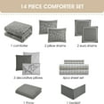 thumbnail image 3 of Nanshing Johnella 14 Piece Comforter Set, Grey, King, 3 of 4