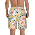 thumbnail image 3 of Bixox Men's Watercolor Wildflowers printing Casual Classic Fit Short Summer Beach Shorts, 3 of 6