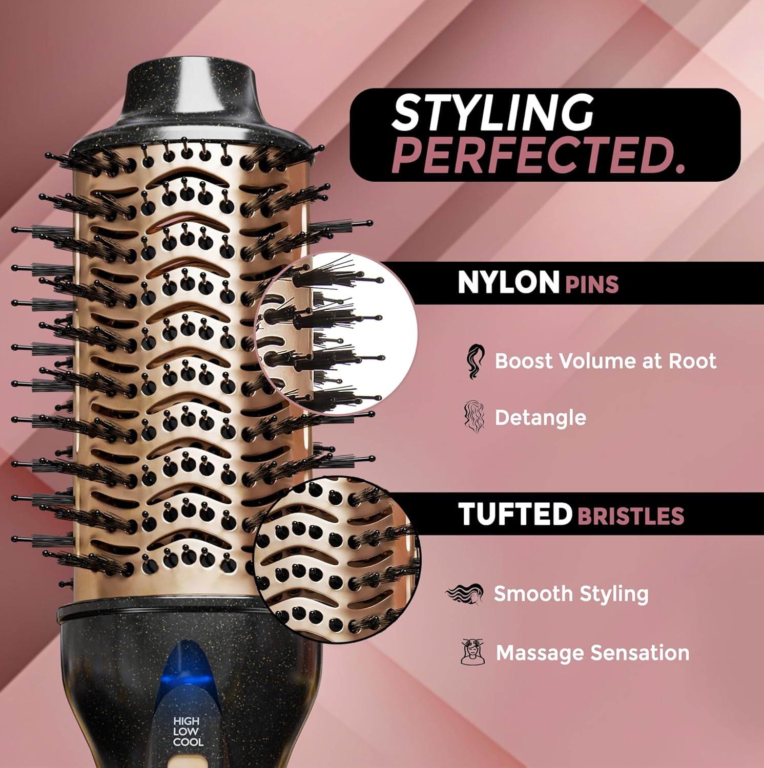 Dryer & Case, Hair Dryer and Blow Dryer Brush in One, Blow Dryer Straightener, Small Barrel Curling Blow Dryer Brush, Hair Dryer Brush for Short Hair