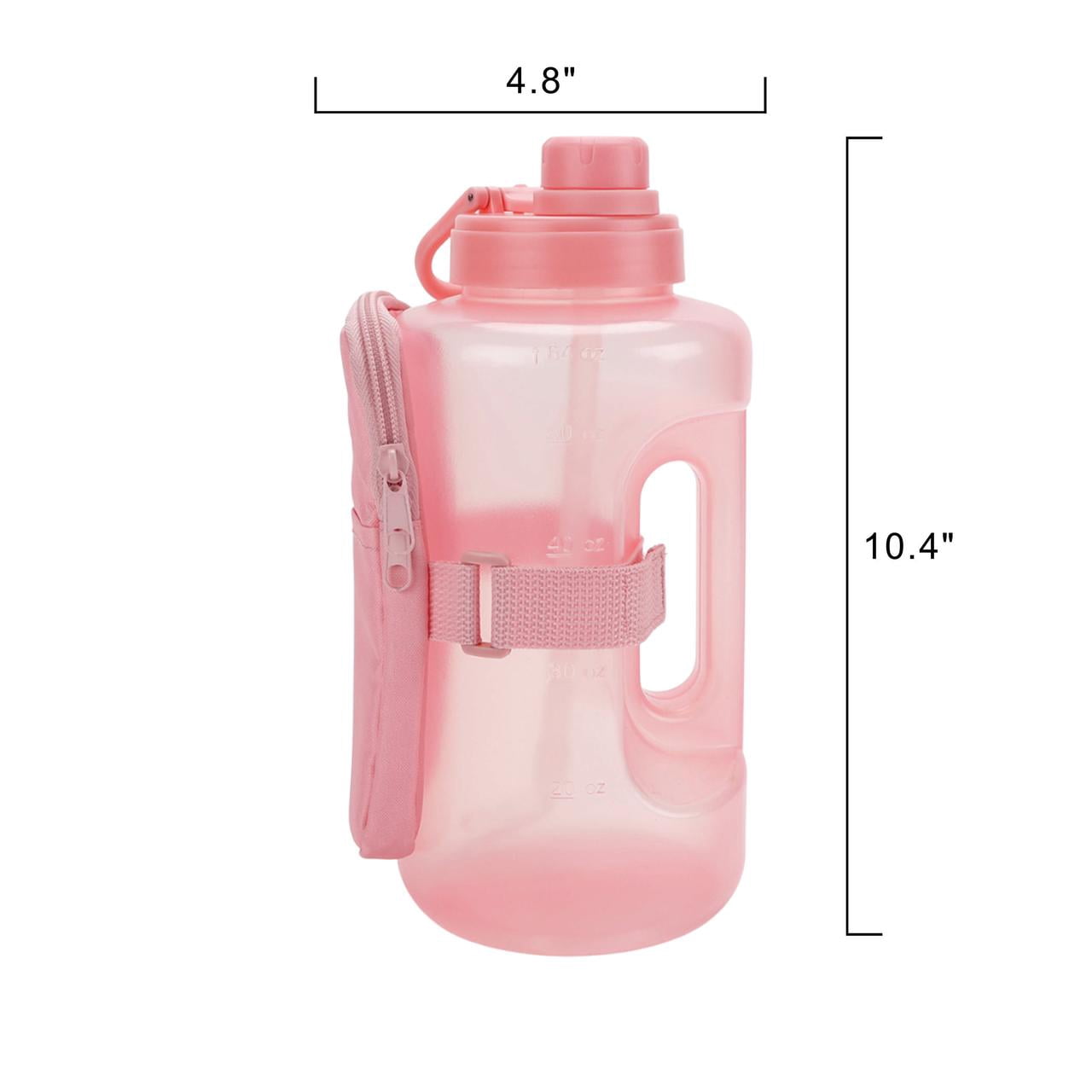 Mainstays 64 oz Pink Plastic Water Bottle and Accessory Bag