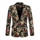 thumbnail image 1 of Chaqueta de Traje de Hombre uxcell Slim Fit con estampado Floral de un Botón dorado 38, 1 of 7