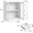 thumbnail image 2 of Bingirl 43-Inch Modern Wood Buffet Cabinet with Storage - Features Guardrail Design, Adjustable Shelves, and 3 Drawers. Perfect for Kitchen and Dining Room (White), 2 of 8
