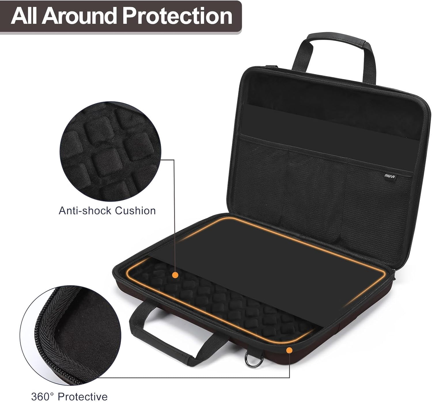 MOSISO Hard Shell Laptop Case for Men Women,15-15.6 inch Computer Bag Compatible with MacBook, HP, Dell, Lenovo, Asus, Notebook,13.3 inch Laptop Bag with Front Pocket & Shoulder Strap