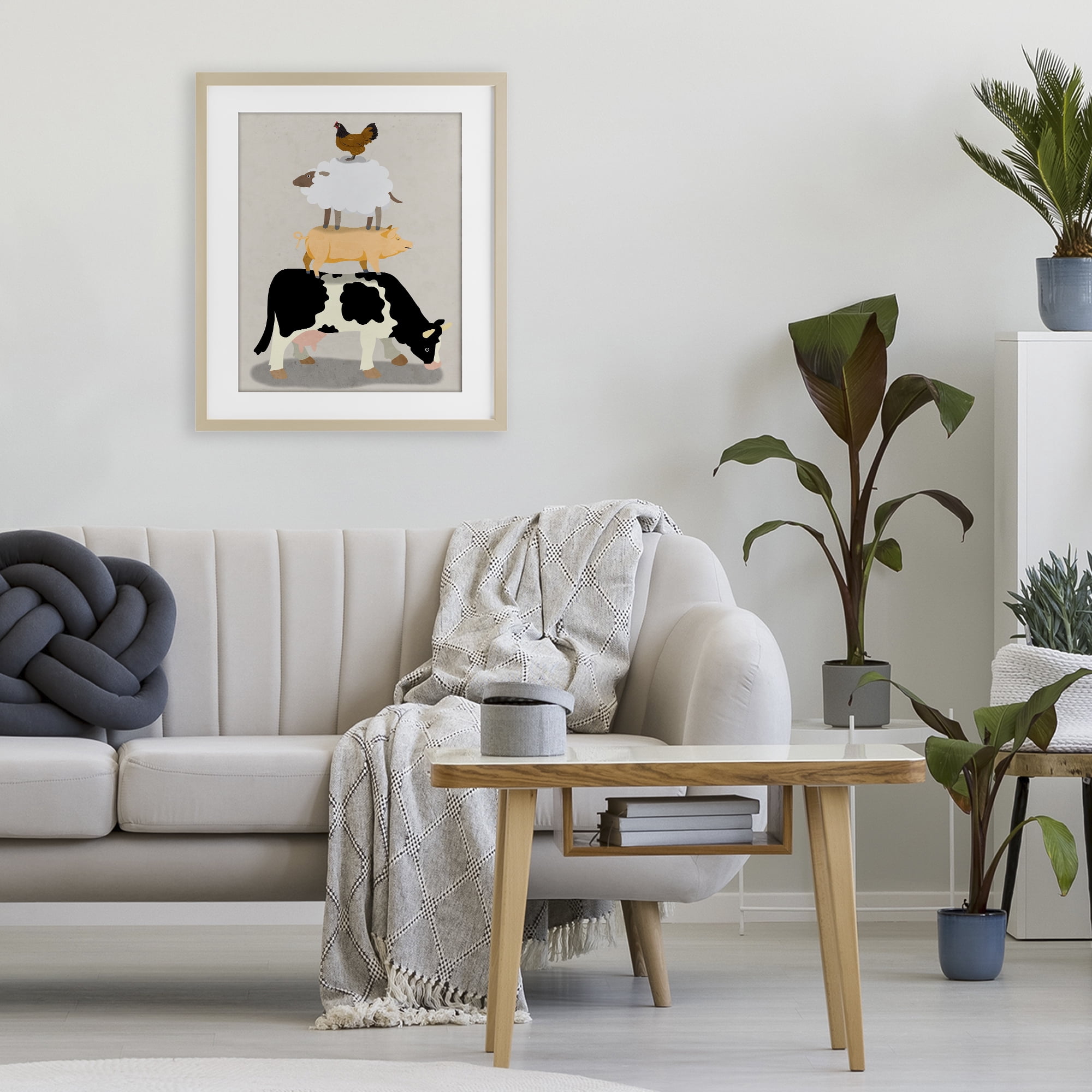 Stupell Industries Farm Stack over Beige Birch Framed Print Under Glass, design by Marcus Prime