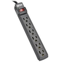 Tripp Lite 6 Outlet Power Strip NEMA 5-15R 6-ft Cord 5-15P Black Housing (PS66B) CA1