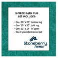 thumbnail image 6 of Stoneberry Home Plush Bath Rug Set, Teal, 5 Count, 6 of 6