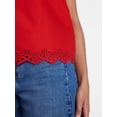 thumbnail image 5 of Time and Tru Women’s Eyelet Trim Cotton Tank Top, Sizes XS-XXXL, 5 of 6