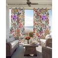 thumbnail image 4 of Watercolor Floral Blackout Curtains 84 Inches Long, Retro Botanical Flowers Leaves Spring Beige Thermal Insulated Black Out Curtains, Darken Window Curtain for Bedroom Living Room 52"x84" 2 Panels, 4 of 9