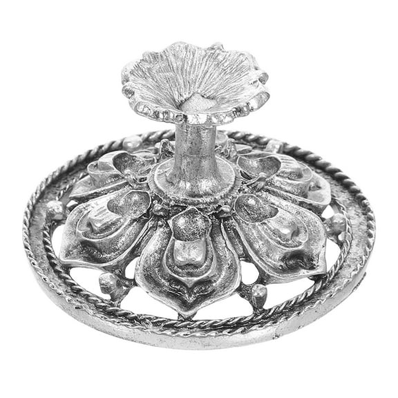 Hemobllo Lotus Shaped Crystal Ball Holder Aluminum Alloy Silver Base for Stable Sphere Display