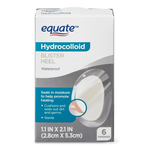 Equate Hydrocolloid Heel Blister Bandages, 6 Count
