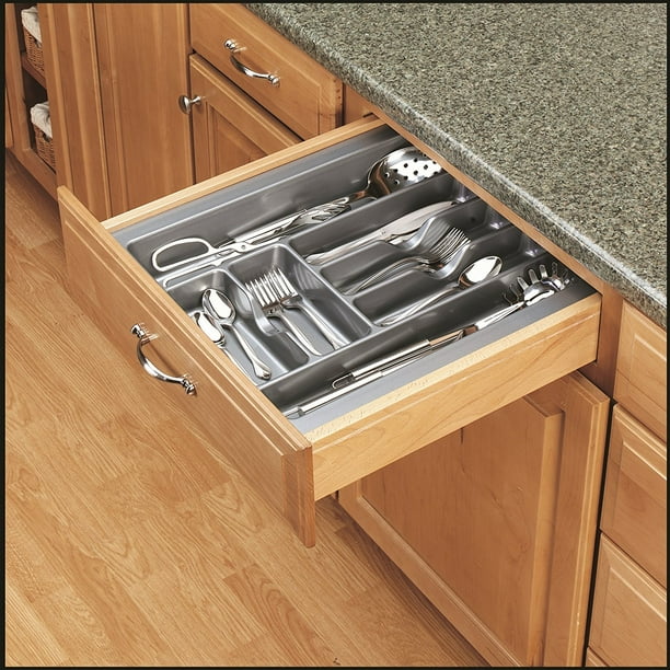 Rev-A-Shelf - GCT-3S-52 - Large Glossy Silver Cutlery Tray Drawer ...