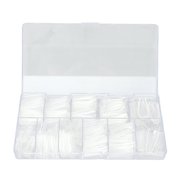 Puntas de uñas postizas largas y transparentes Nikou 500 piezas