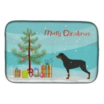 Rottweiler Merry Christmas Tree Dish Drying Mat