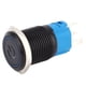 thumbnail image 3 of 2 interruptores de metal autoblocantes negros con protección IP65 con lámpara LED y símbolo de 16 mm (azul 3-6 VDC), 3 of 8