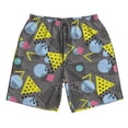 thumbnail image 2 of Honeii's Geometric Print Men's Casual Shorts with Drawstring，Swim Trunks Quick Dry Beach Shorts, 2 of 5