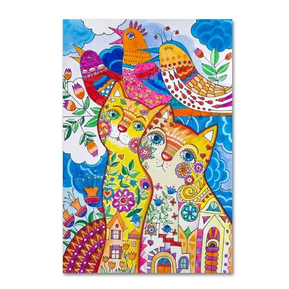 Trademark Fine Art 'Summer Magic Birds' Canvas Art by Oxana Ziaka