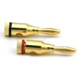 thumbnail image 4 of 4 unidades de conector de audio chapado en oro, conector de tipo de tornillo abierto para altavoz de cine en casa, placas de pared, 11 Feliz Sencillez, 4 of 5