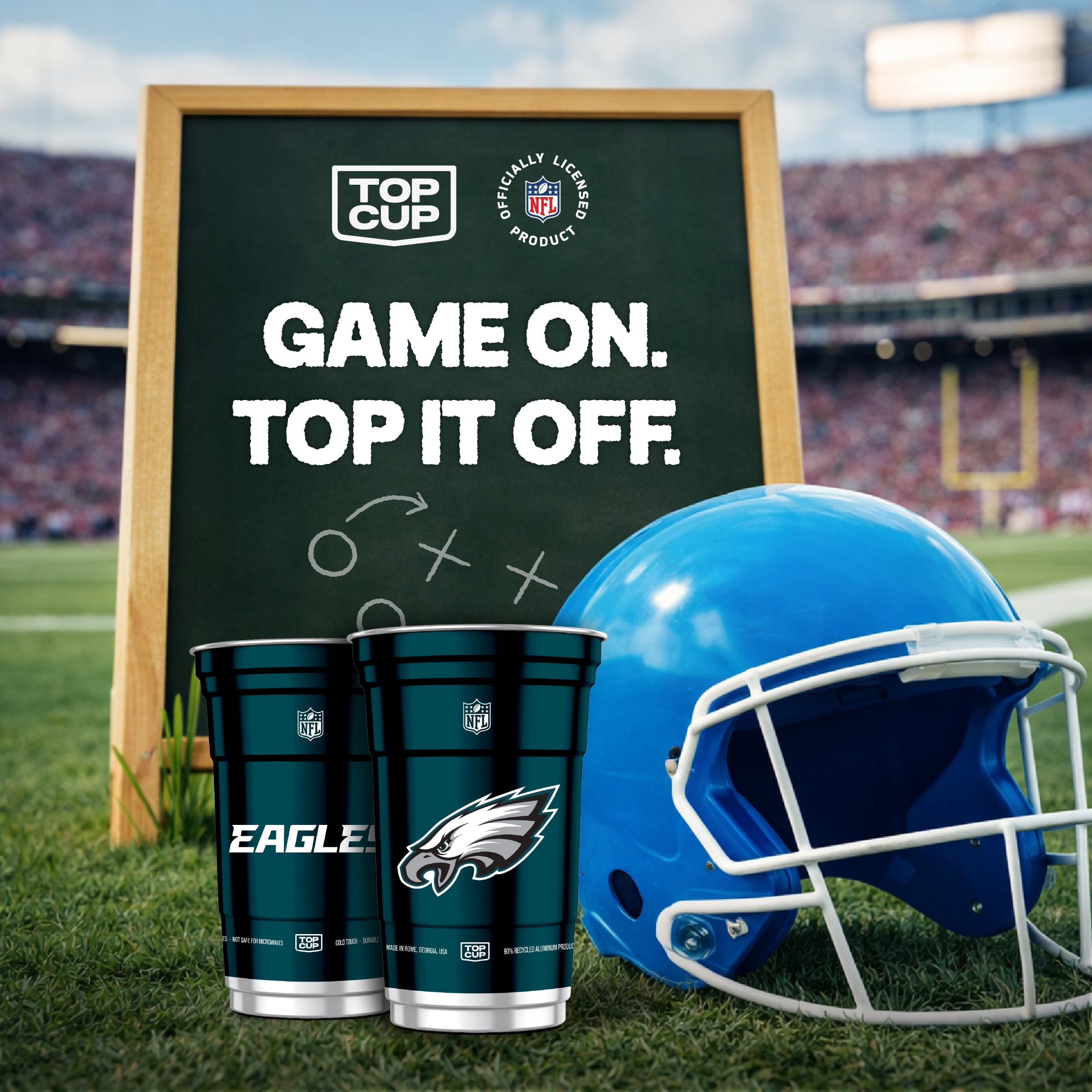Top Cup NFL Philadelphia Eagles Aluminum Party Cups, 20oz, 10 count
