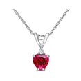 thumbnail image 1 of 3/5 Carat (ctw) Lab-Created Ruby Heart Pendant Necklace in 10K White Gold with Chain, 1 of 4